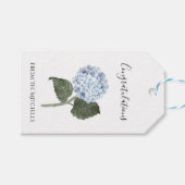 Blauwe Hortensia Bloem Cadeaulabel (Voorkant (Horizontaal))