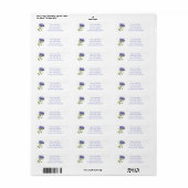 Blauwe Hortensia Bloem Etiket (Full Sheet)