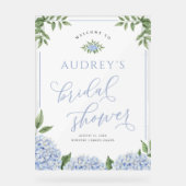 Blauwe hortensia bloem gepersonaliseerde douche ge acryl bord (Voorkant)