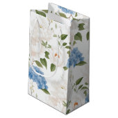 Blauwe Hortensia Bloem Initialen Klein Cadeauzakje (Achterkant Gekanteld)
