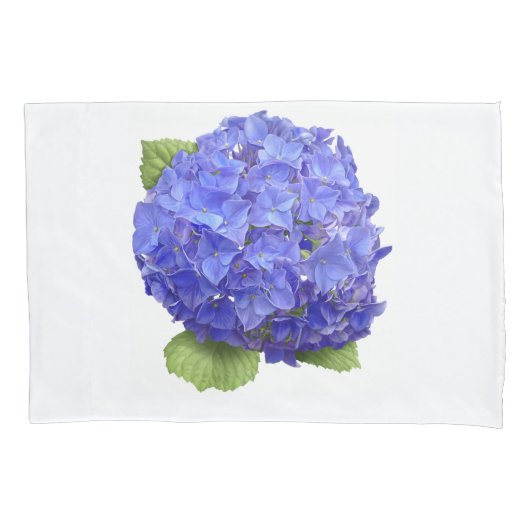 Blauwe Hortensia Bloem Kussensloop (Voorkant)