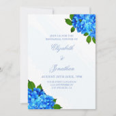 Blauwe Hortensia Bloem Oefendiner Kaart (Voorkant)
