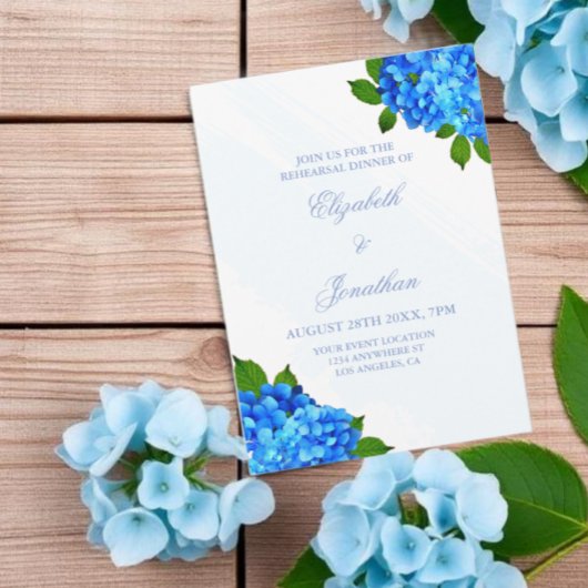 Blauwe Hortensia Bloem Oefendiner Kaart