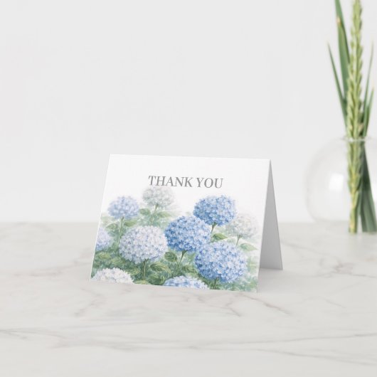Blauwe Hortensia Bloem Schilderen Bedankt (Voorkant)