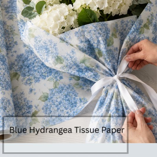 Blauwe Hortensia Bloem Tissuepapier