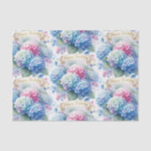 Blauwe Hortensia Bloem Verjaardag  Tissuepapier (Voorkant)