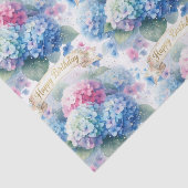 Blauwe Hortensia Bloem Verjaardag  Tissuepapier (Detail)