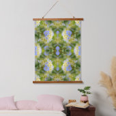 Blauwe hortensia bloem vermenigvuldigd Abstract Hangend Wandkleed (Slaapkamer)