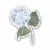 Blauwe Hortensia Bloem Vinyl Sticker (Voorkant)