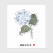 Blauwe Hortensia Bloem Vinyl Sticker (Vel)
