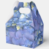 Blauwe hortensia bloemblaadjes bruiloft gepersonal bedankdoosjes (Achterkant)
