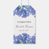 Blauwe hortensia bloemblaadjes gepersonaliseerd Vr Cadeaulabel (Voorkant)