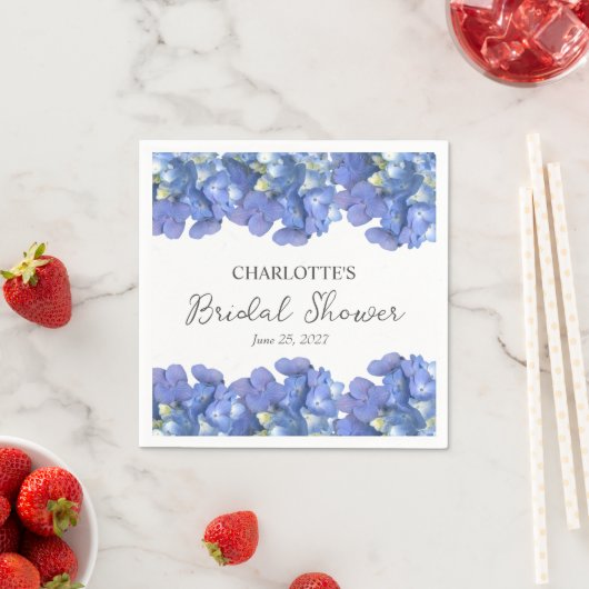 Blauwe hortensia bloemblaadjes gepersonaliseerd Vr Servet (Insitu)
