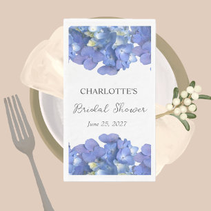 Blauwe hortensia bloemblaadjes gepersonaliseerd Vr Servet