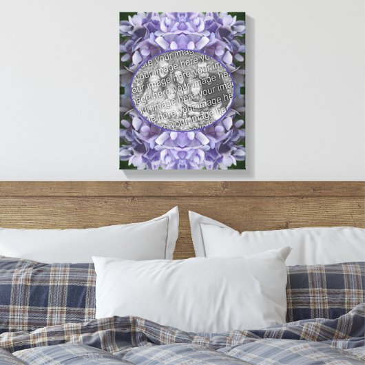 Blauwe Hortensia Bloemblaadjes Maak Je Eigen Foto Canvas Afdruk (Insitu (Slaapkamer))