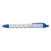 Blauwe Hortensia Bloemen Aangepaste Naam Inkt Pen (Bovenkant)