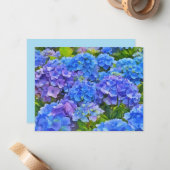 Blauwe Hortensia Bloemen Bloemstuk Kunst Notitieka Notitiekaartje (Voorkant / Achterkant in situ)