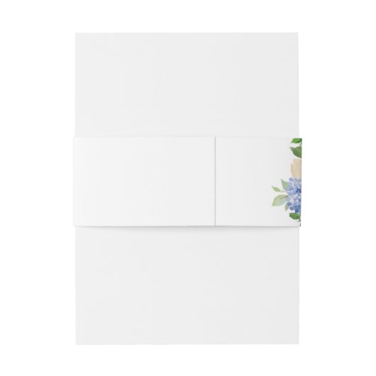 Blauwe hortensia bloemen boeket bruiloft uitnodigingen wikkel (Achterkant Voorbeeld)