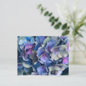 Blauwe Hortensia Bloemen Denk Aan Jou Postkaart (Staand voorkant)