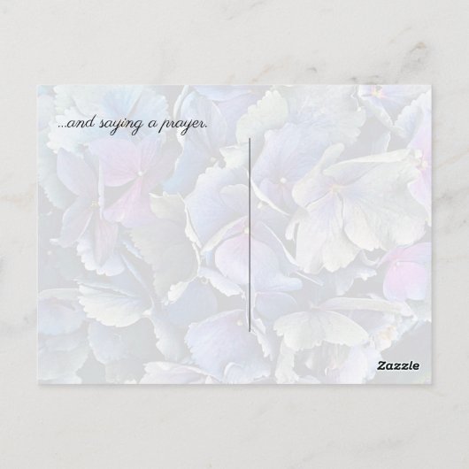 Blauwe Hortensia Bloemen Denk Aan Jou Postkaart (Achterkant)