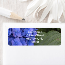 Blauwe Hortensia Bloemen Etiket