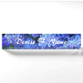 Blauwe Hortensia Bloemen Gepersonaliseerde Bloemen Naambordje (Voorkant)