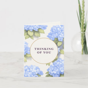 Blauwe Hortensia Bloemen - Ik denk aan je Kaart