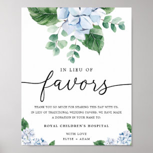 Blauwe Hortensia Bloemen In Plaats Van Favorieten  Poster