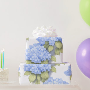 Blauwe Hortensia Bloemen Inpakpapier – Boutique