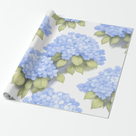 Blauwe Hortensia Bloemen Inpakpapier – Boutique