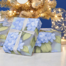 Blauwe Hortensia Bloemen Inpakpapier – Boutique
