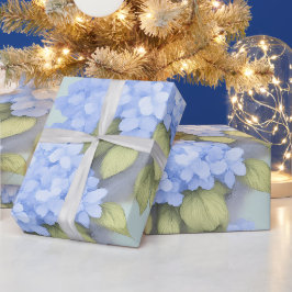 Blauwe Hortensia Bloemen Inpakpapier – Boutique