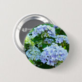 Blauwe Hortensia Bloemen knop Hortensia Tuin Ronde Button 5,7 Cm (Voorkant /achterkant)