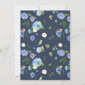 Blauwe Hortensia Bloemen Krans Bruids Brunch Kaart (Achterkant)