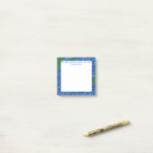 Blauwe Hortensia Bloemen Kunst Schrift Post-it® Notes (Op bureau)