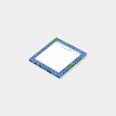Blauwe Hortensia Bloemen Kunst Schrift Post-it® Notes (Schuin)