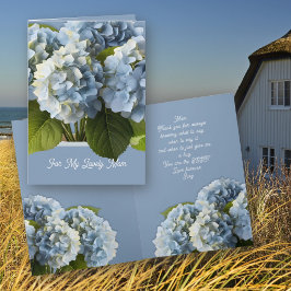 Blauwe Hortensia Bloemen Moederdag Berichtkaart