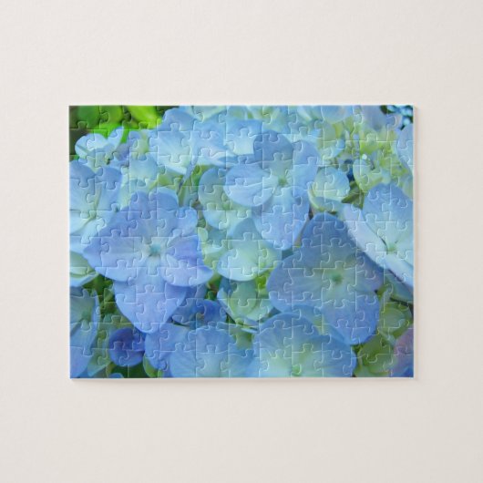 Blauwe Hortensia Bloemen puzzels Bloemetuin (Horizontaal)