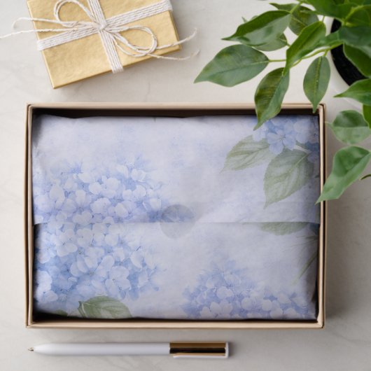 Blauwe Hortensia Bloemen Tissuepapier (Geschenk)