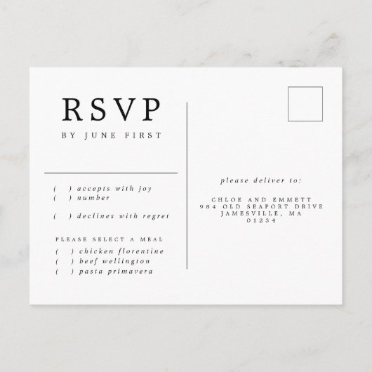 Blauwe Hortensia Bloemen Trouw RSVP Briefkaart (Achterkant)