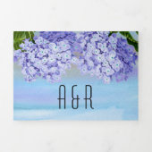 Blauwe hortensia bloemen waterverf bloemenbruiloft drieluik uitnodiging (Cover)