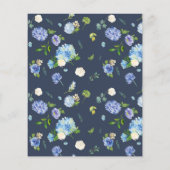 Blauwe hortensia bloemenbruiloft bedankkaart (Achterkant)