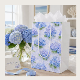 Blauwe Hortensia Bloemengeschenktas | Elegant Linn Medium Cadeauzakje