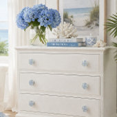 Blauwe Hortensia Bloemenkastknop Keramische Knop