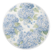 Blauwe Hortensia Bloemenkastknop Keramische Knop (Voorkant)