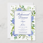Blauwe Hortensia Bloemenschildering Proefbruilofts Kaart (Voorkant)