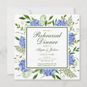 Blauwe Hortensia Bloemenschildering Proefbruilofts Kaart (Voorkant)