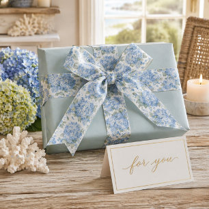 Blauwe Hortensia Bloemenslint Satijnen Lint