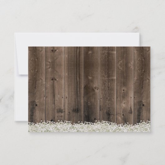 Blauwe Hortensia Bloemenvaas Rustieke Trouwrecepti Kaart (Achterkant)