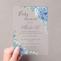 Blauwe Hortensia Bloemetjes Baby Shower